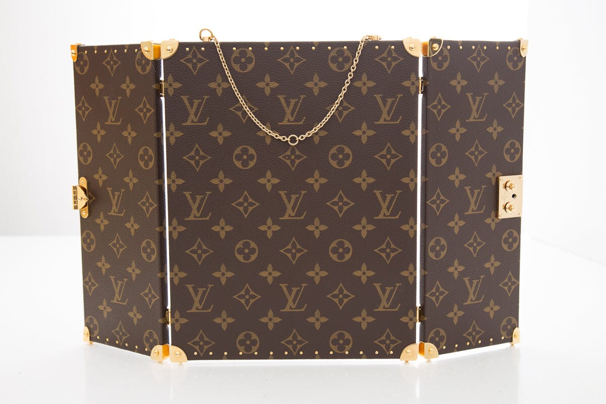 Louis Vuitton Brown Tri Fold Canvas Mirror on Chain