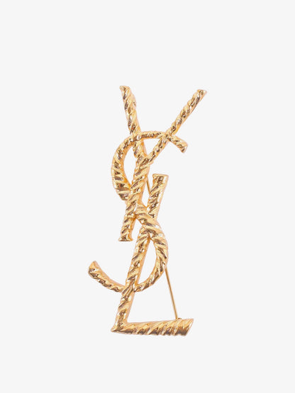 Saint Laurent Woman Saint Laurent Woman Gold Brooches