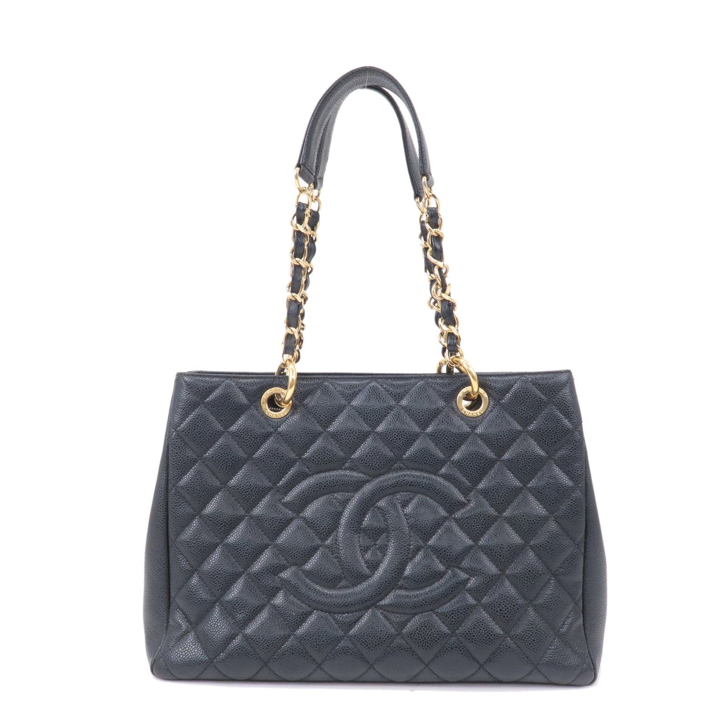 CHANEL Matelasse Caviar Skin GST Chain Tote Bag Black A50995