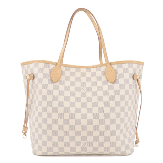 Louis Vuitton Damier Azur Neverfull MM Tote Bag Hand Bag N51107