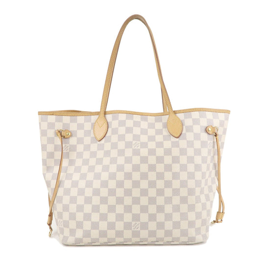 Louis Vuitton Damier Azur Neverfull MM Tote Bag Hand Bag N51107