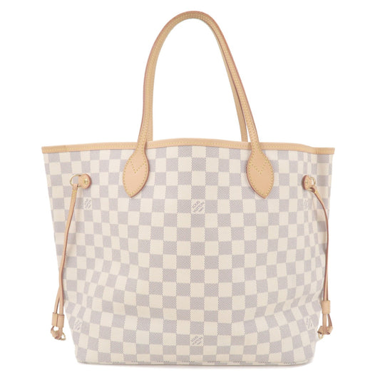 Louis Vuitton Damier Azur Neverfull MM Tote Bag Hand Bag N51107