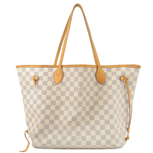 Louis Vuitton Damier Azur Neverfull MM Tote Bag Hand Bag N51107