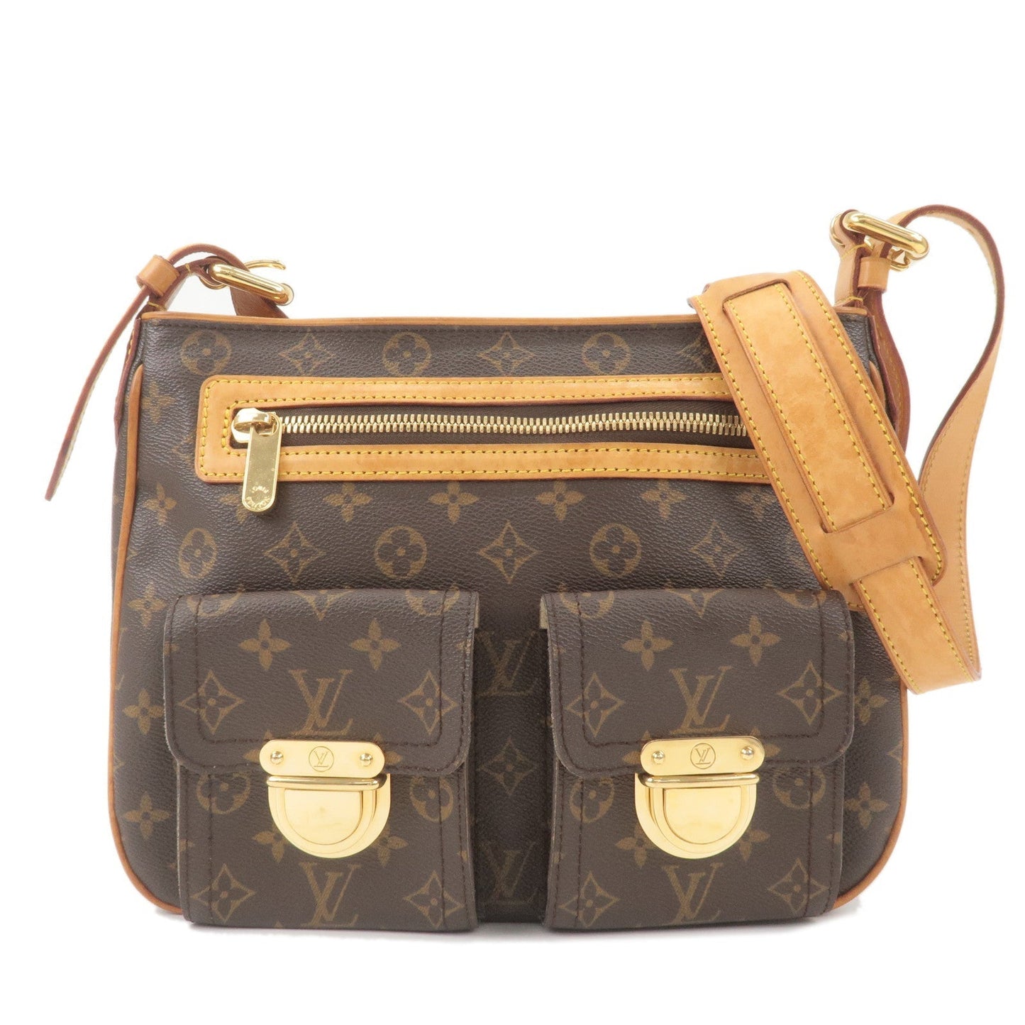 Louis Vuitton Monogram Hudson GM Shoulder Bag Brown M40045