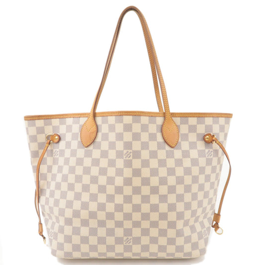 Louis Vuitton Damier Azur Neverfull MM Tote Bag Hand Bag N51107