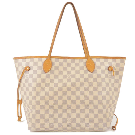 Louis Vuitton Damier Azur Neverfull MM Tote Bag Hand Bag N51107