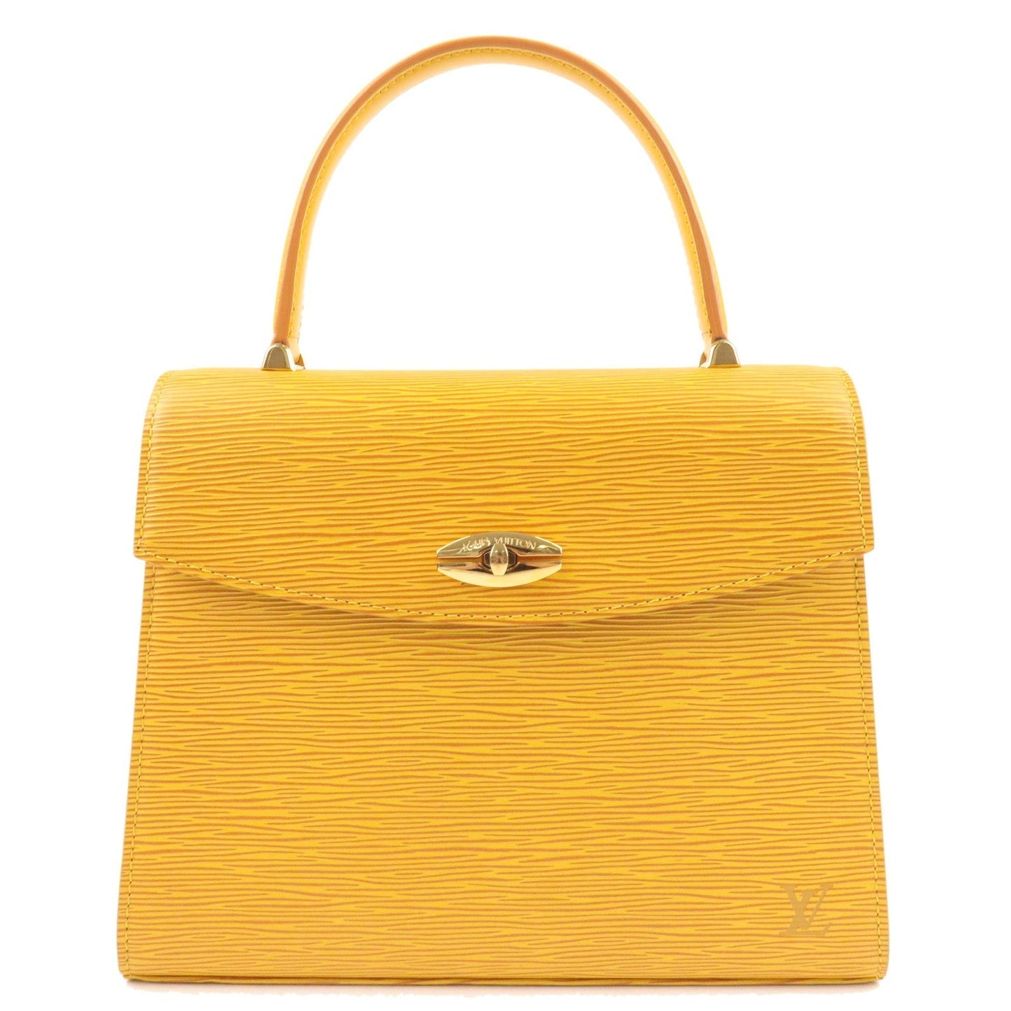 Louis Vuitton Epi Leather Malesherbes Hand Bag Yellow M52379