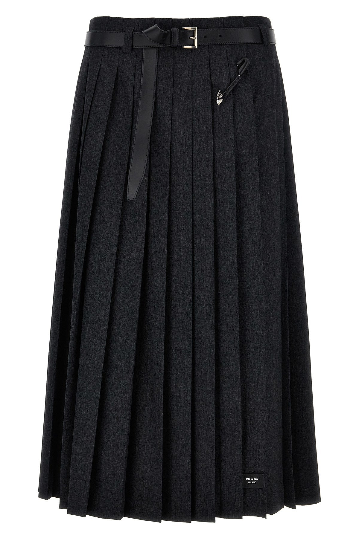 Prada Women Pleated Gabardine Skirt