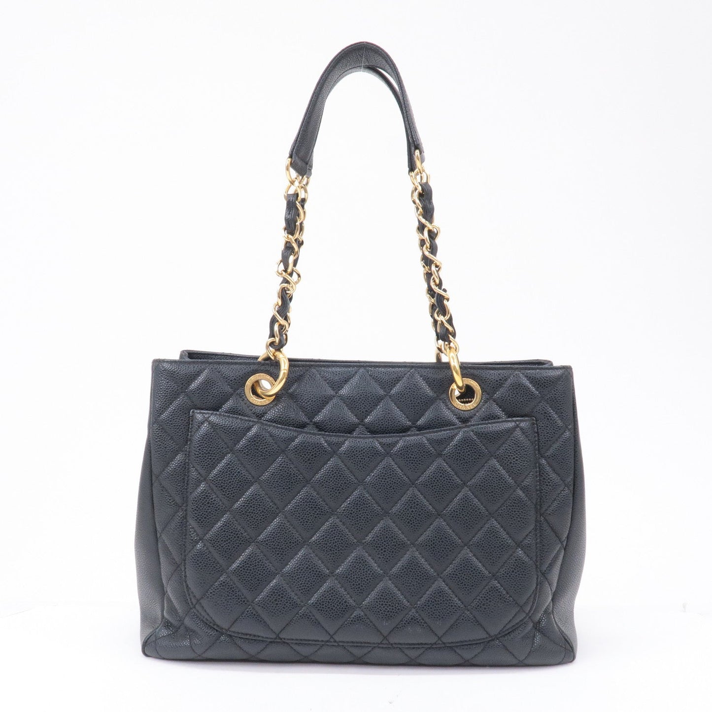 CHANEL Matelasse Caviar Skin GST Chain Tote Bag Black A50995