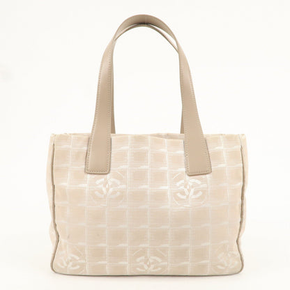 CHANEL New Travel Line PM Nylon Jacquard Tote Bag Beige A20457