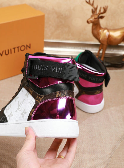 The Bags Vibe - Louis Vuitton Rivoli High Pink Sneaker