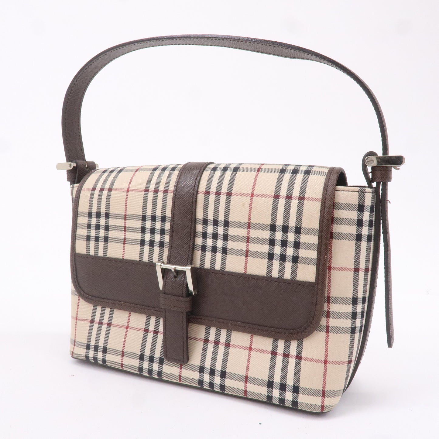 BURBERRY Canvas Leather Nova Check Shoulder Bag Hand Bag