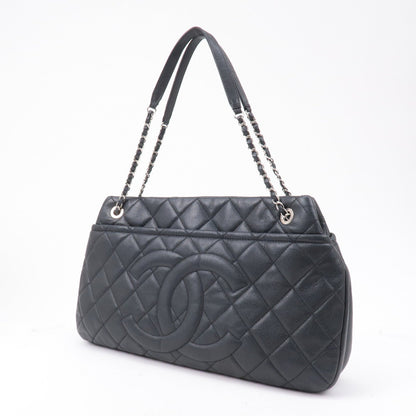 CHANEL Matelasse Caviar Skin Chain Tote Bag Shoulder Bag Black