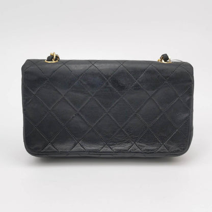 Chanel Classic Flap Mini Vintage 1989-1991 Black Lambskin Leather with 24k Gold Hardware