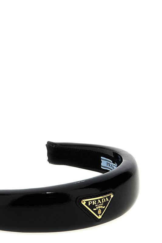 Prada Women Logo Patent Headband