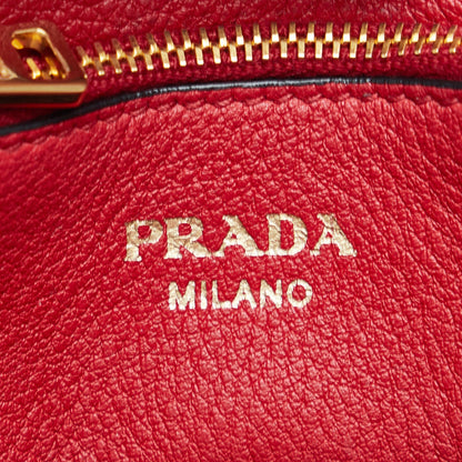 Prada Crossbody Bag Small Red Vitello Daino Gold