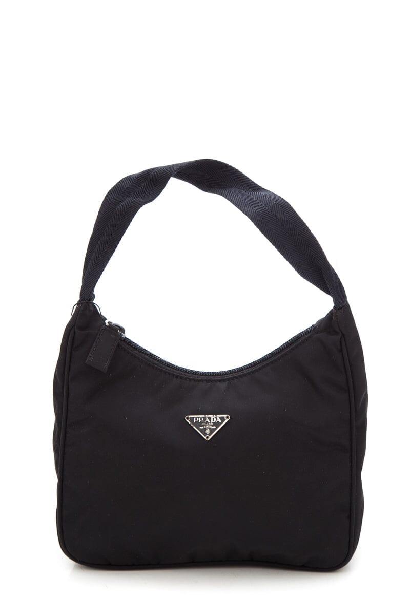 Prada Black Tessuto Nylon Hobo Handbag