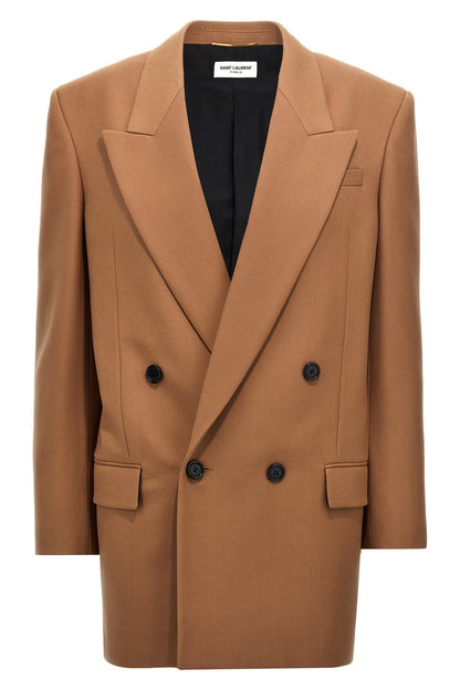 Saint Laurent Women Gabardine Double-Breasted Blazer