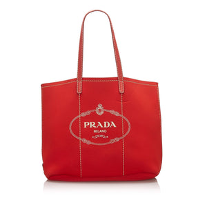 Prada Red Polyester Fabric Canapa Neoprene Tote Bag Italy