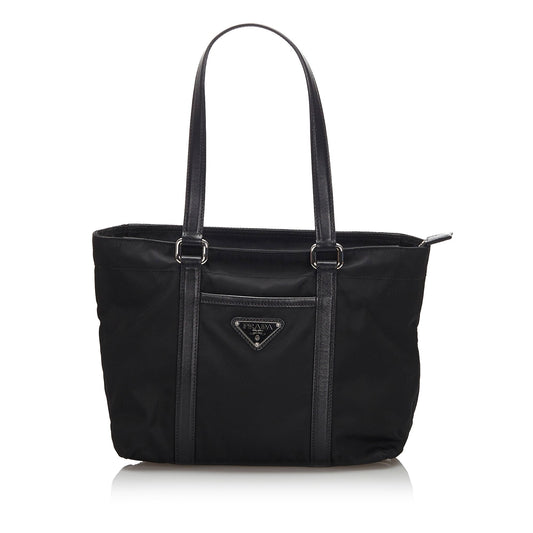 Prada Black Nylon Fabric Tessuto Tote Bag Italy