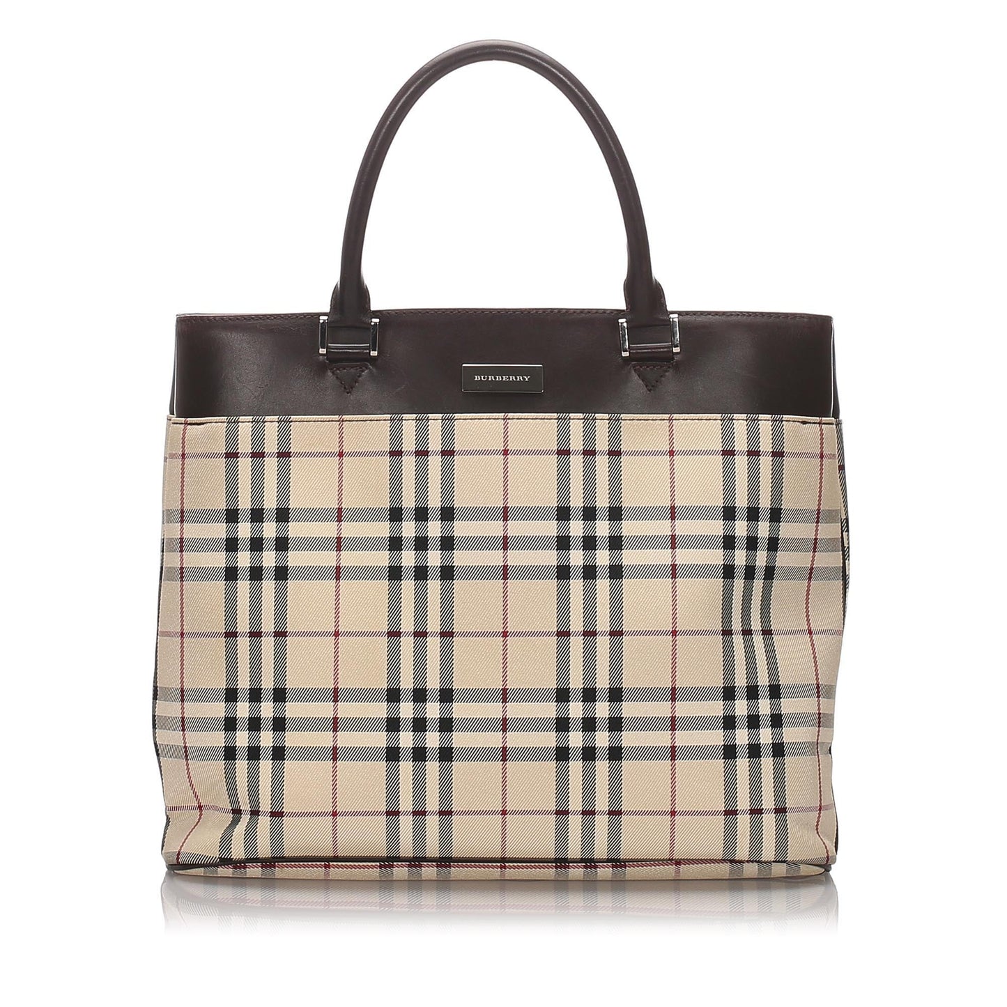 Burberry Brown Beige Nylon Fabric House Check Tote Bag United Kingdom