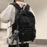 Gothslove Oxford Black Backpack Large Capacity Aesthetic Backpacks Waterproof Anti Theft College Schoolbags For Teen