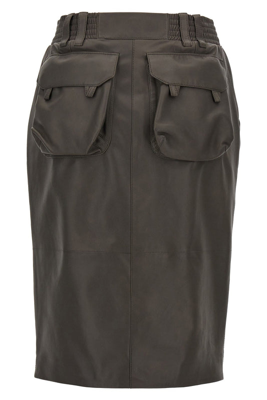 Saint Laurent Women Leather Skirt