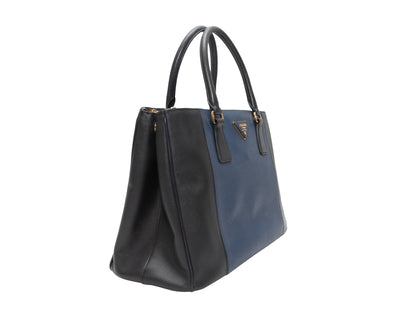 Navy & Blue Prada Galleria Saffiano Baltic Blue Tote Bag