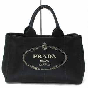 Brand Inspired Prada Tote Bag Canapa Black Canvas (SHC7-10123)