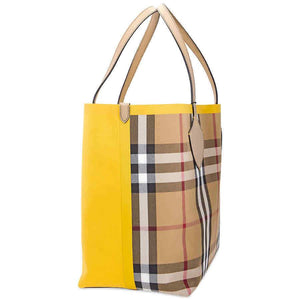 Burberry Large Giant Tote in Colour Block Check- Antique Yellow/Golden Yellow