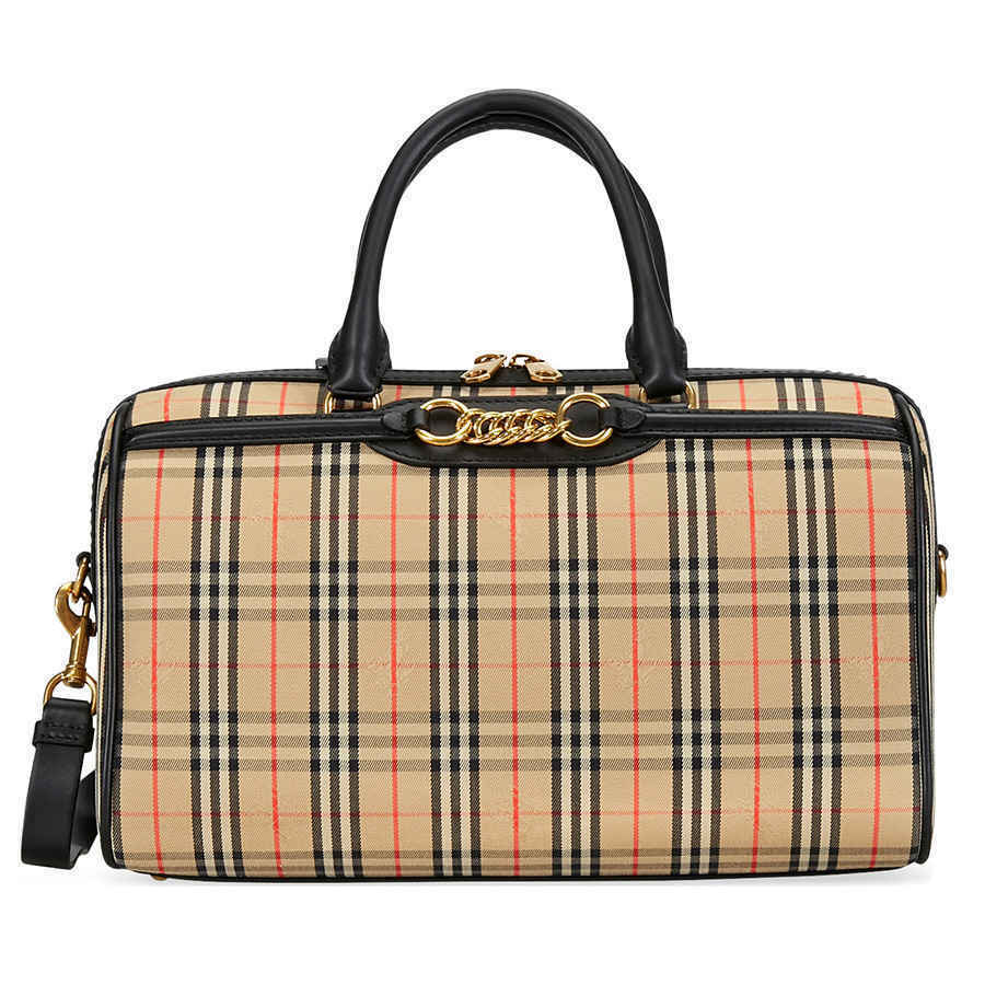 Burberry Medium 1983 Check Link Bowling Bag- Black 8007511