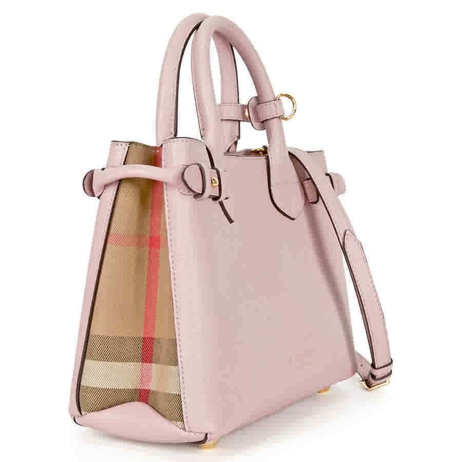 Burberry Small Banner House Check Derby Tote - Pale Orchid 4023701