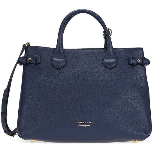 Burberry Medium Banner Calfskin Leather Tote -  Ink Blue 4023696