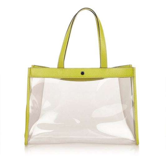 Burberry Green Light Vinyl Plastic Tote Bag United Kingdom