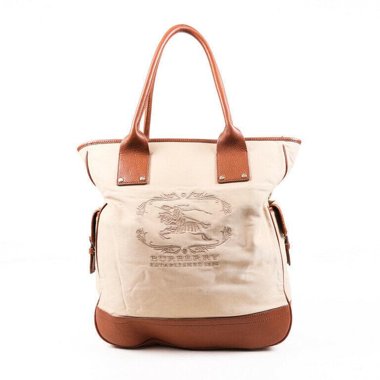 Burberry Tote Bag Brown Logo Nylon