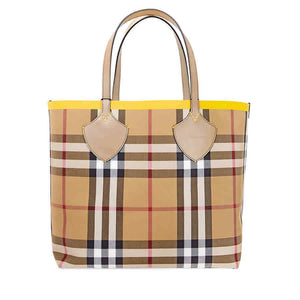 Burberry Large Giant Tote in Colour Block Check- Antique Yellow/Golden Yellow