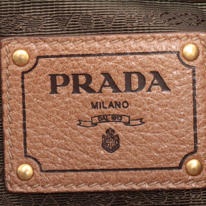 Prada Leather Shoulder Bag Brown