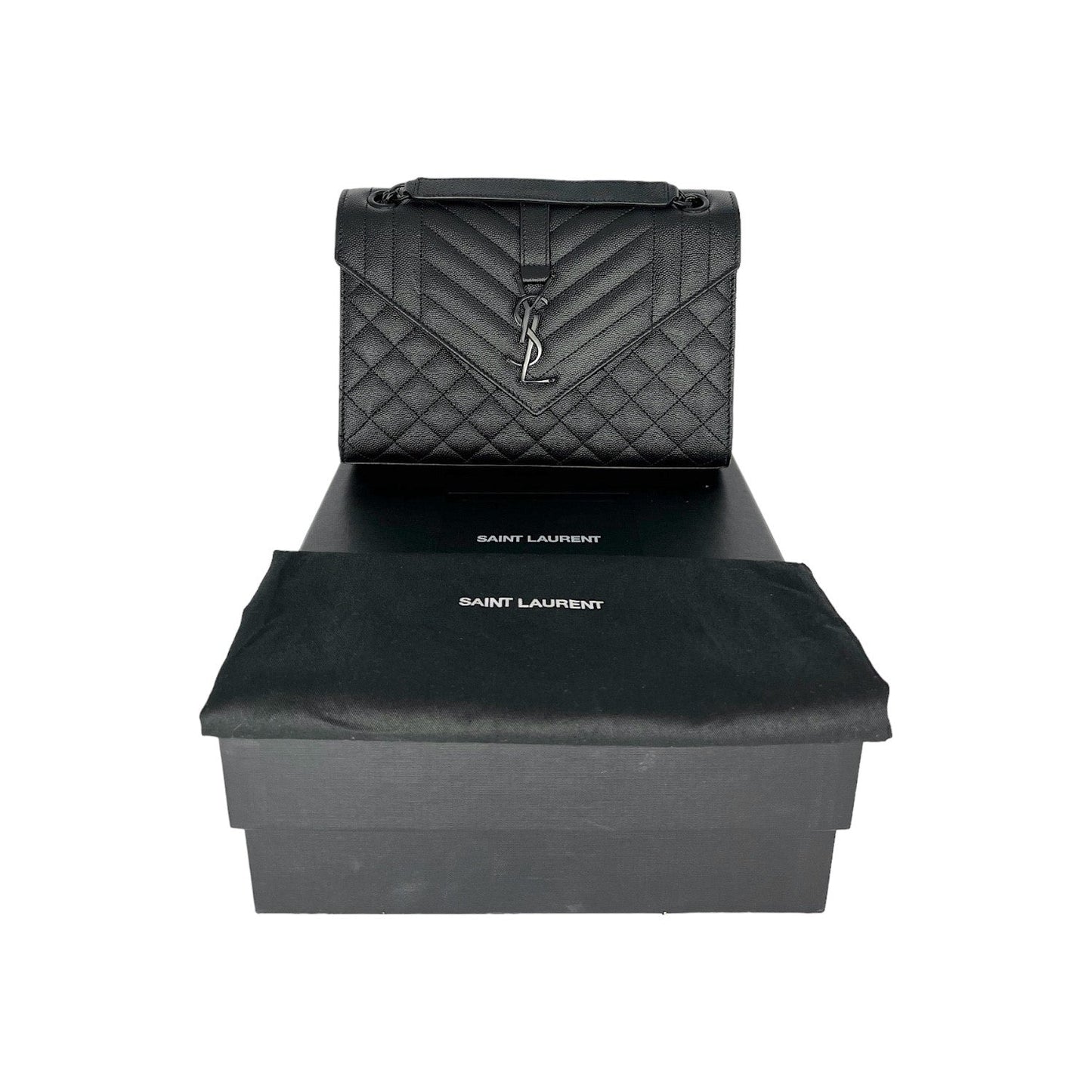 Saint Laurent YSL Medium Monogram Triquilt Envelope Shoulder Bag