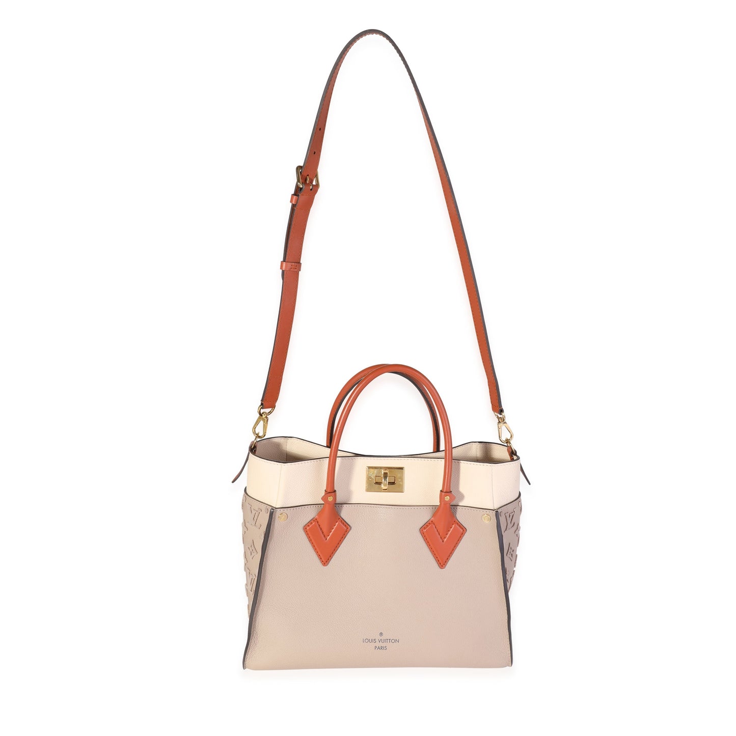 Louis Vuitton Galet Calfskin & Tufted Monogram On My Side MM Tote