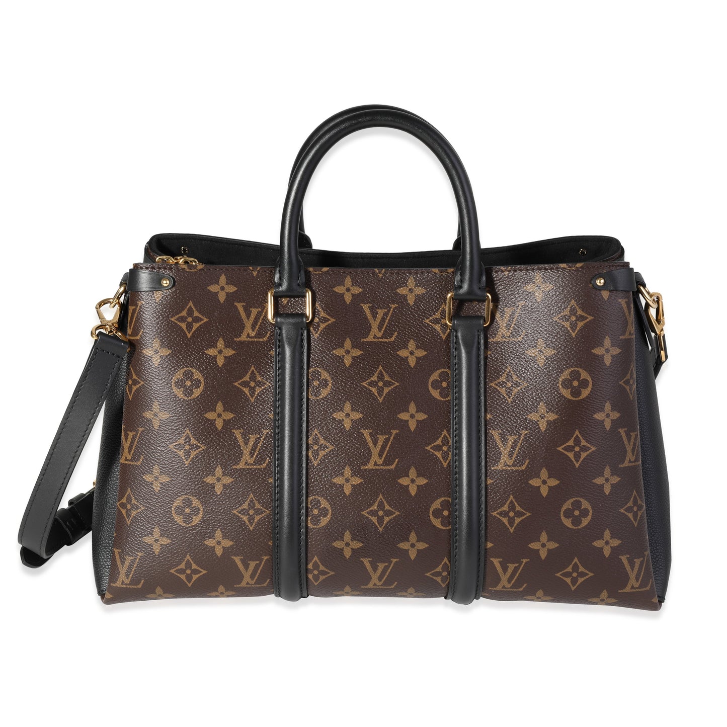 Louis Vuitton Monogram Canvas & Black Leather Soufflot MM