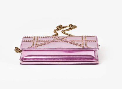 CHRISTIAN DIOR DIORAMA METALLIC PINK SMALL BAG