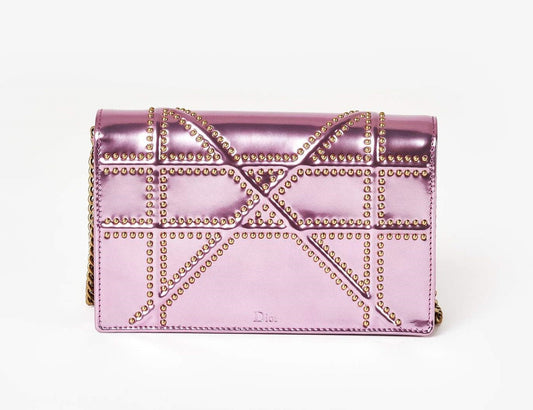 CHRISTIAN DIOR DIORAMA METALLIC PINK SMALL BAG