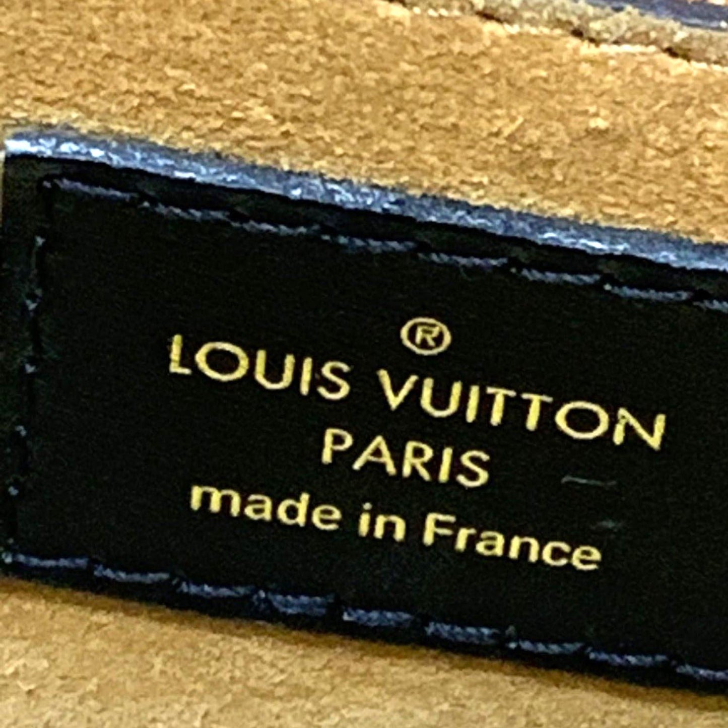 LOUIS VUITTON W PM Monogram Cuir Orfevre Tote Bag Safran