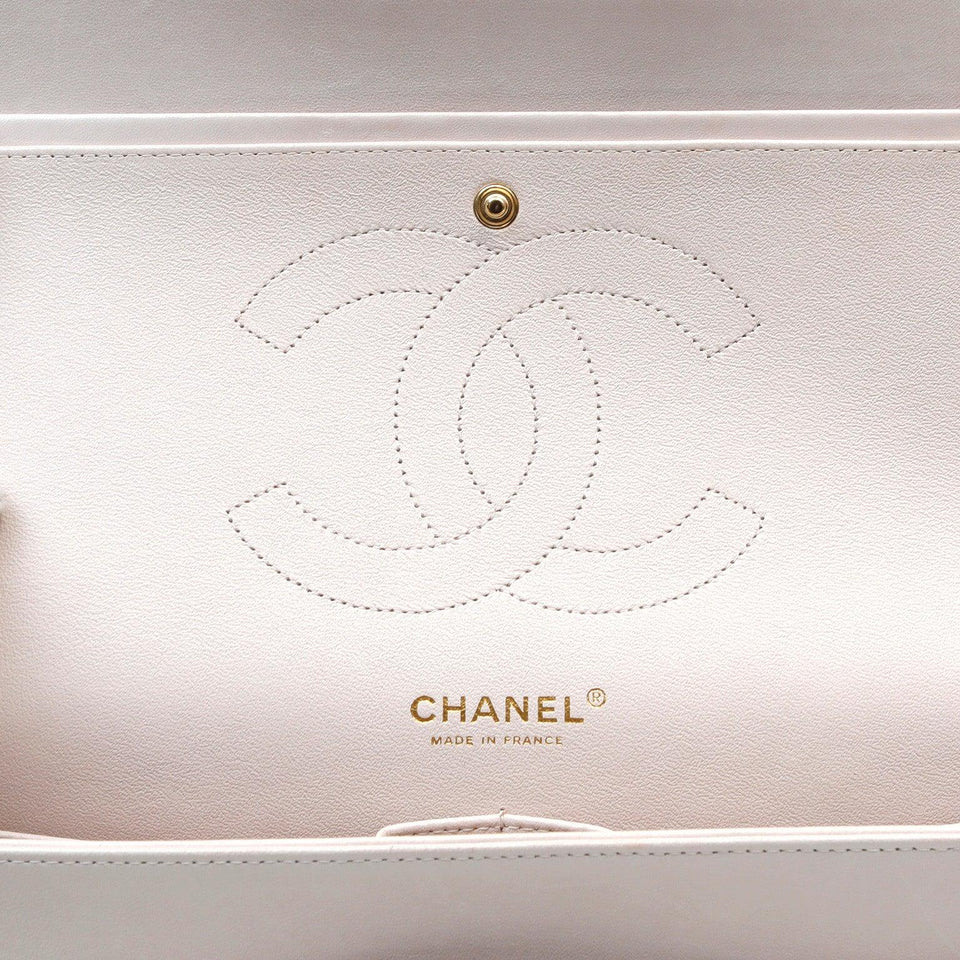 Chanel Light Beige Lambskin Jumbo Classic w/ Rose Gold Hardware