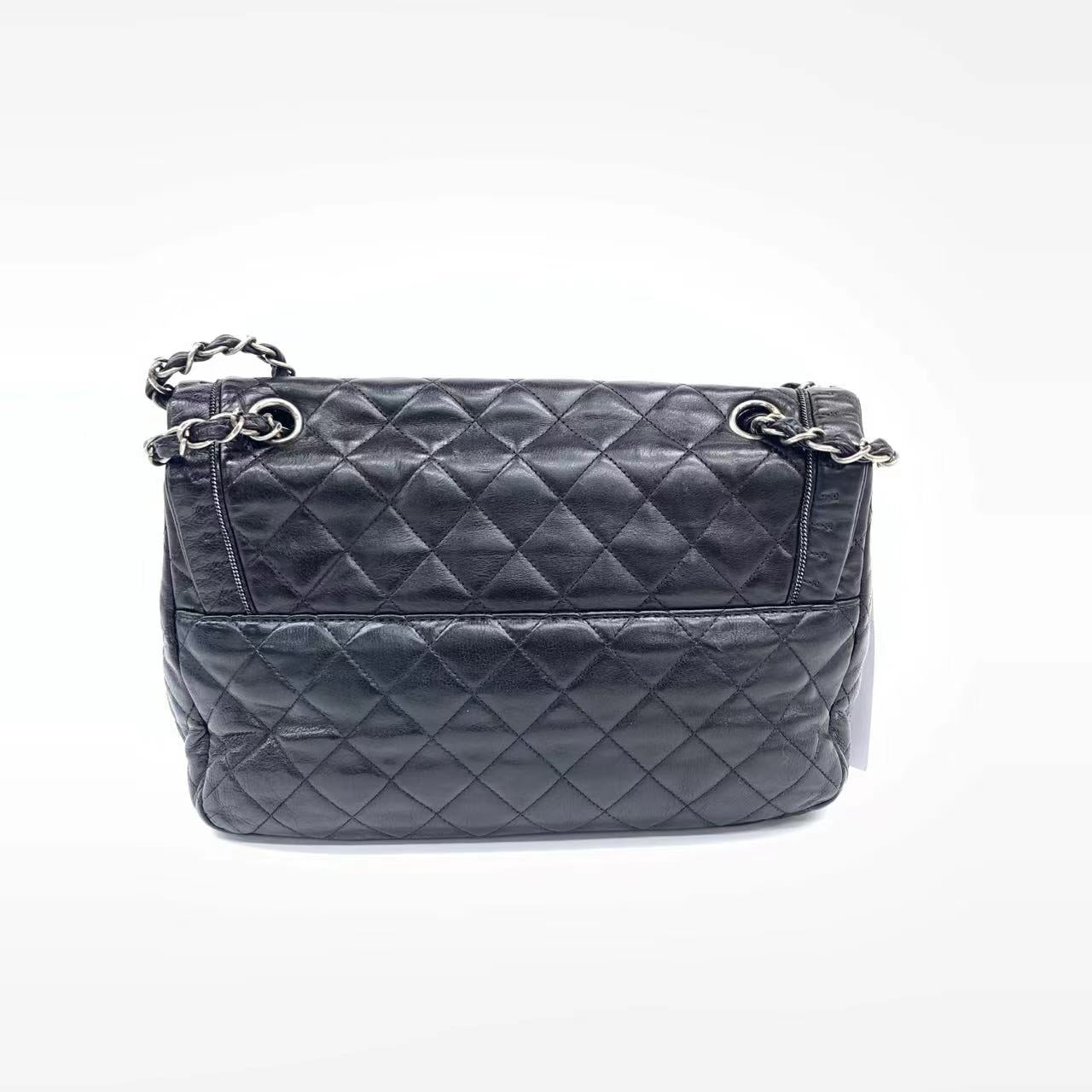 Chanel Istanbul Flap Bag 2011 Medium Leather and Knot Chain Redyed Black