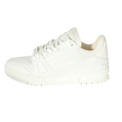 Louis Vuitton White Leather LV Trainer Sneaker