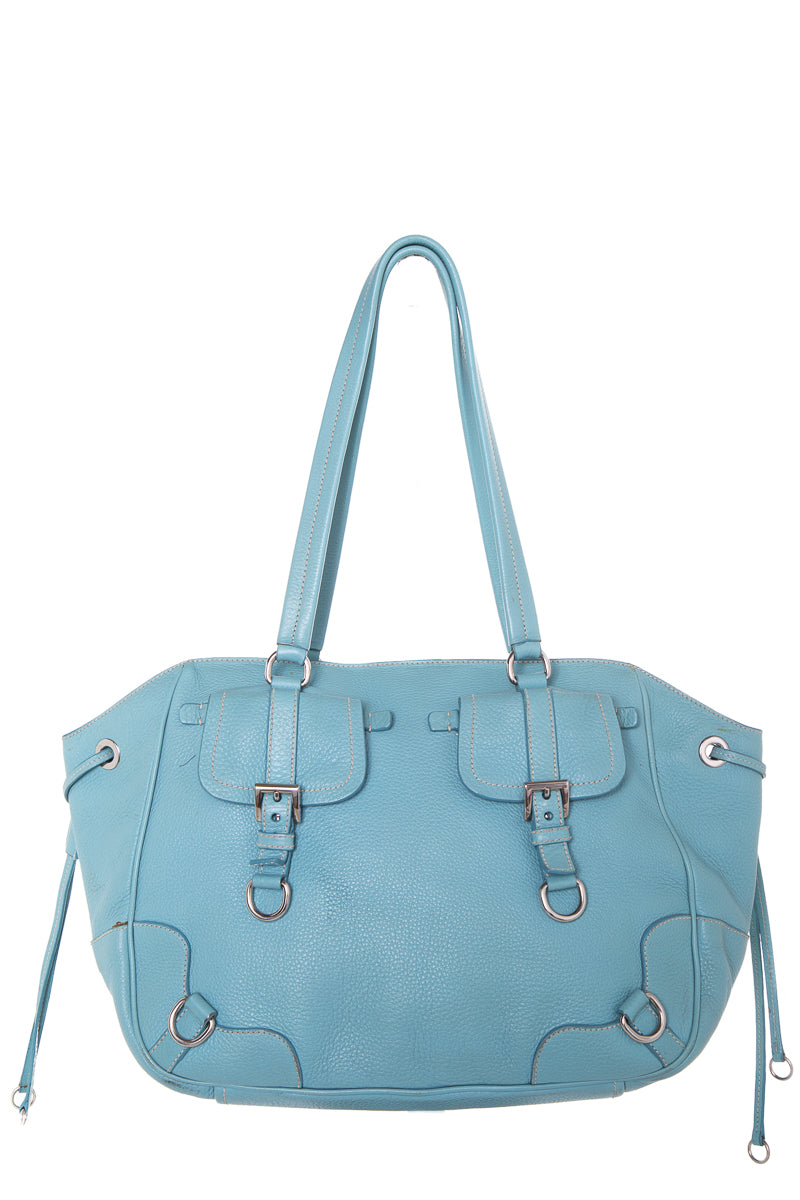 Prada Light Blue Leather Shoulder Bag