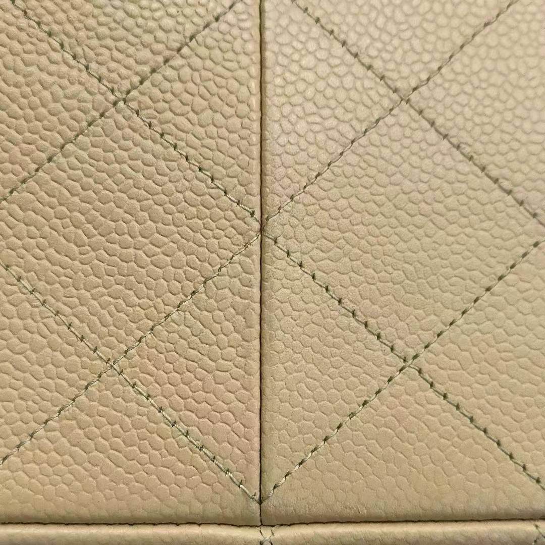 Chanel Classic Flap Jumbo 2009 Beige Caviar Leather Single Flap Silver Hardware