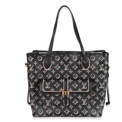 Louis Vuitton Black Pink Monogram Canvas Fall For You Neverfull MM