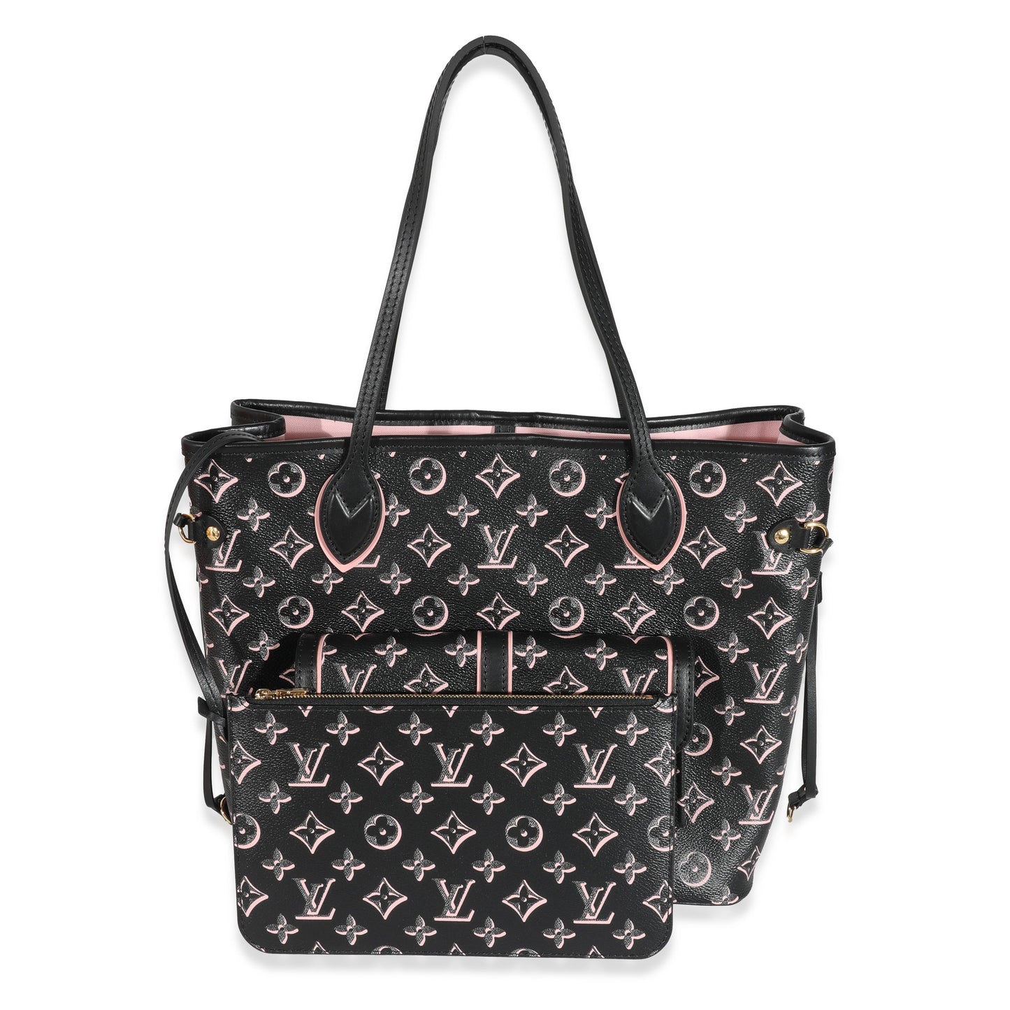 Louis Vuitton Black Pink Monogram Canvas Fall For You Neverfull MM